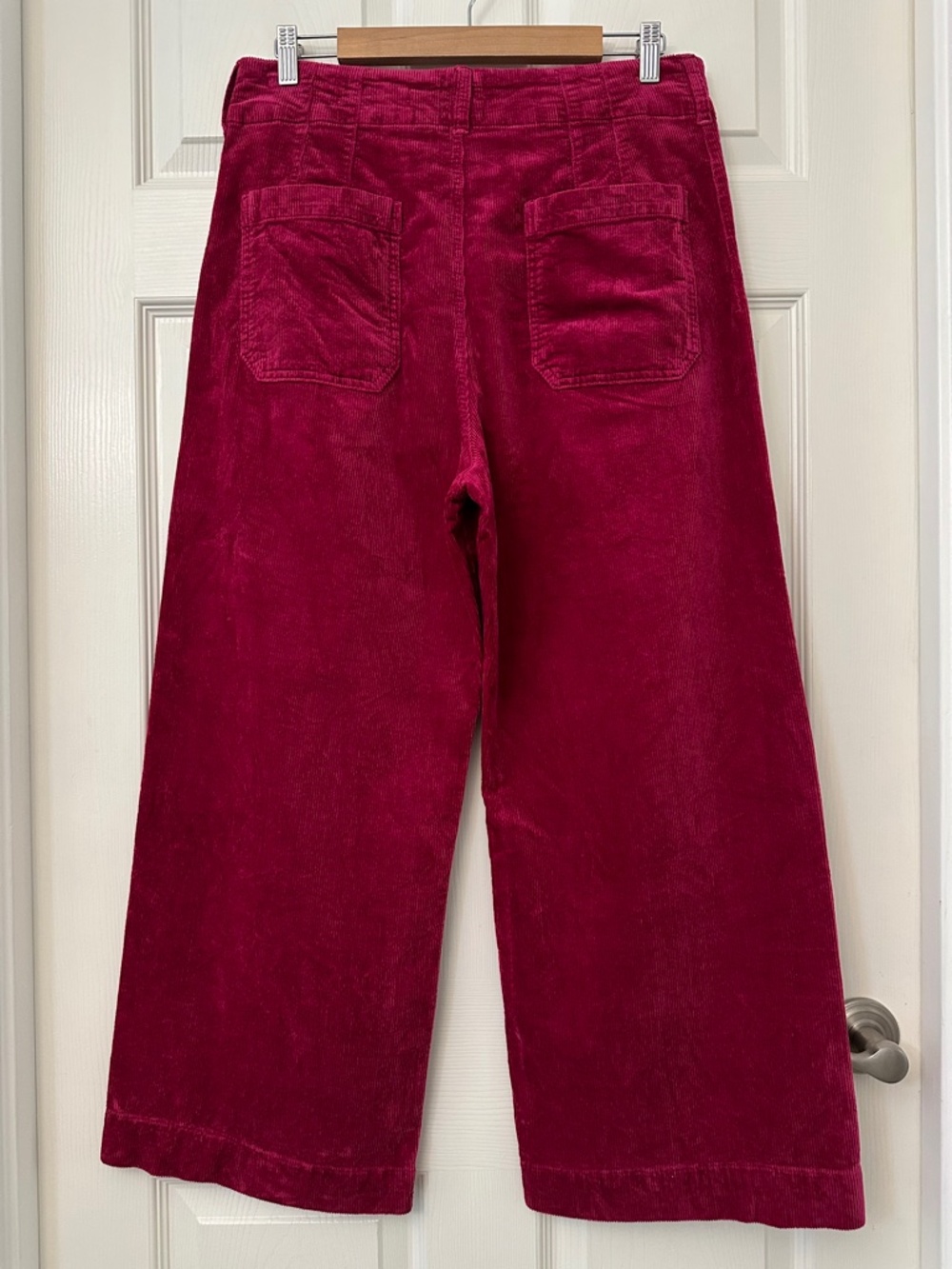 Maeve The Colette Corduroy Wide Leg Crop Pant Raspberry Pink Women's Size 31 - Picture 5 of 11